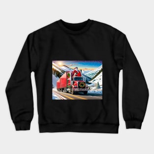 Santa on a Big Rig Crewneck Sweatshirt